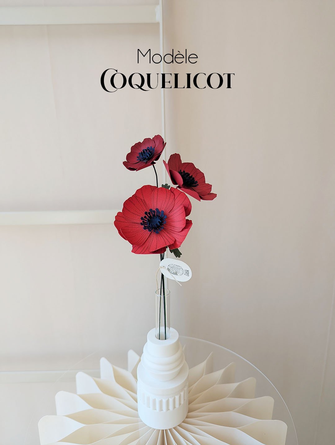 Bouquet papier Anémone rouge – délicatesse et élégance en papier fait main.