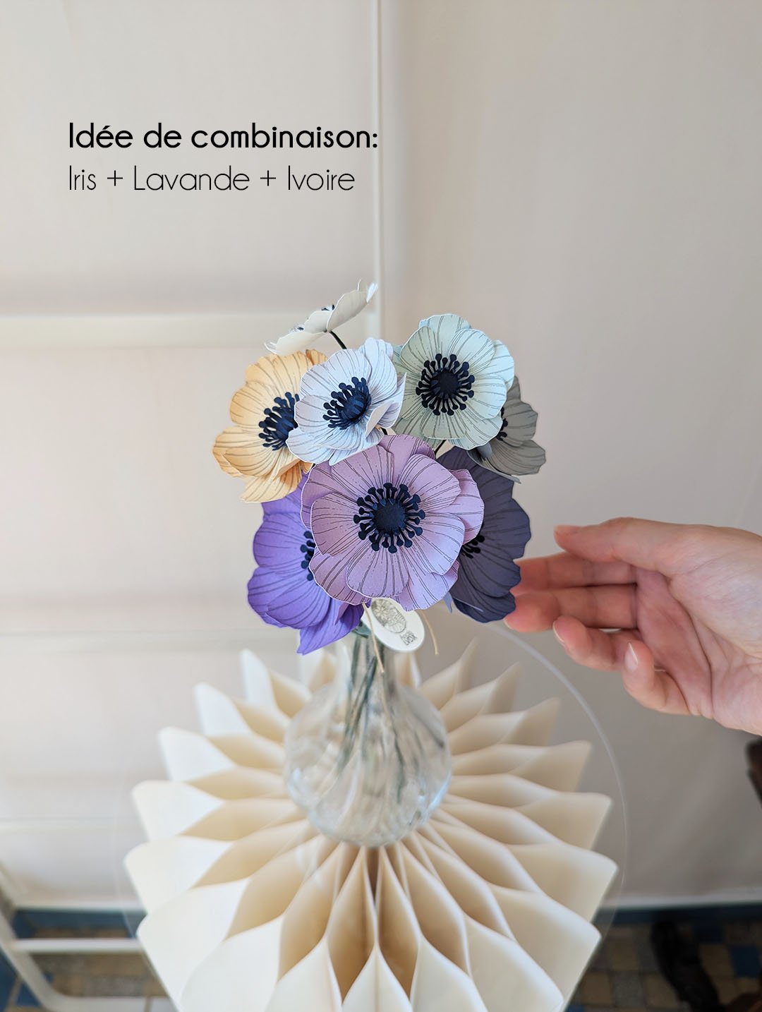 Bouquet papier Anémone combinaison colorée – délicatesse et élégance en papier fait main.