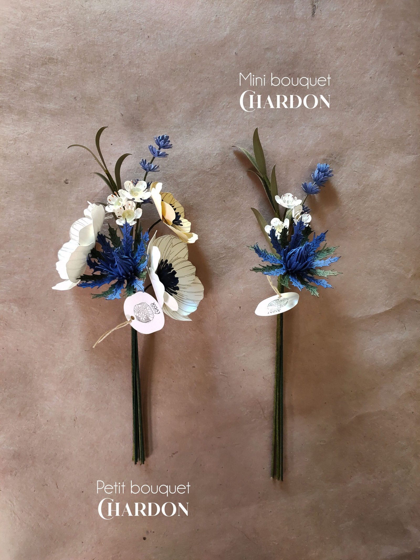 bouquet fleurs en papier dessiné déco artisanale durable