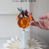 bouquet coloré chloé fleurs en papier dessiné déco artisanale durable anais lvdx rouille coquelicot jaune soleil