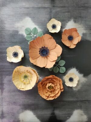 coffret fleurs murales modèle terracotta en papier décoration artisanale durable