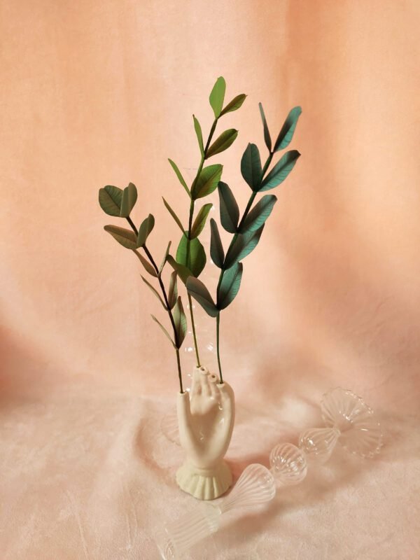 branche eucalyptus feuillage en papier décoration durable artisanale