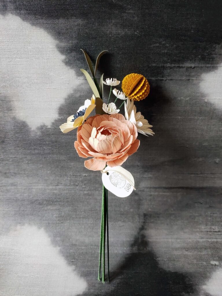 fleur pâquerette en papier dessiné déco artisanale durable bouquet