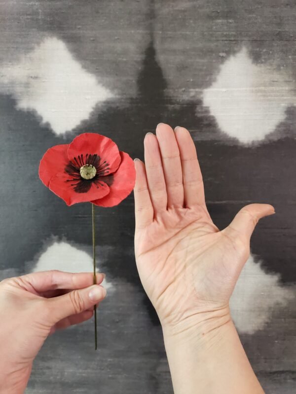 fleur coquelicot en papier dessiné déco artisanale durable