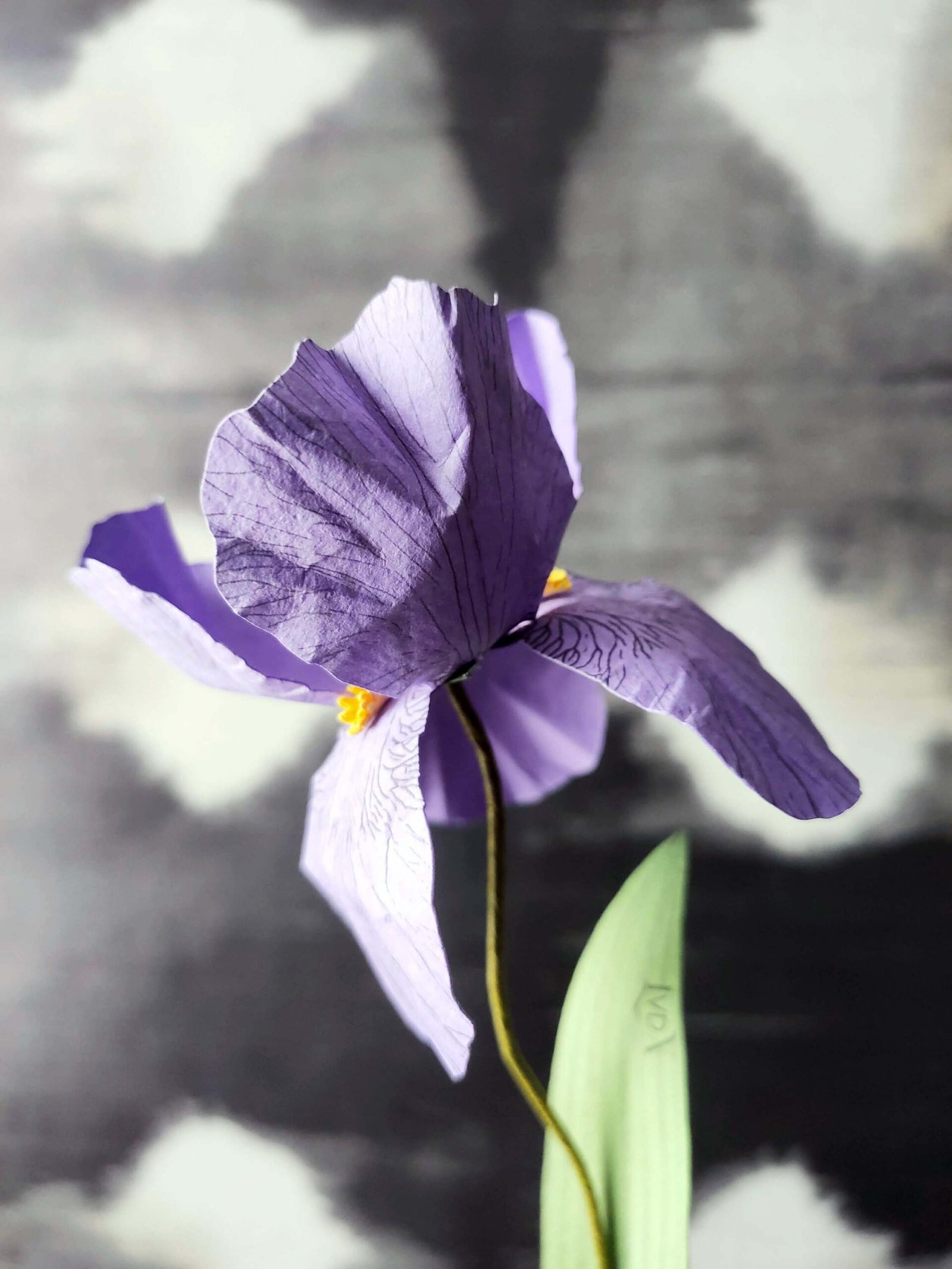 fleur iris en papier dessiné déco artisanale durable