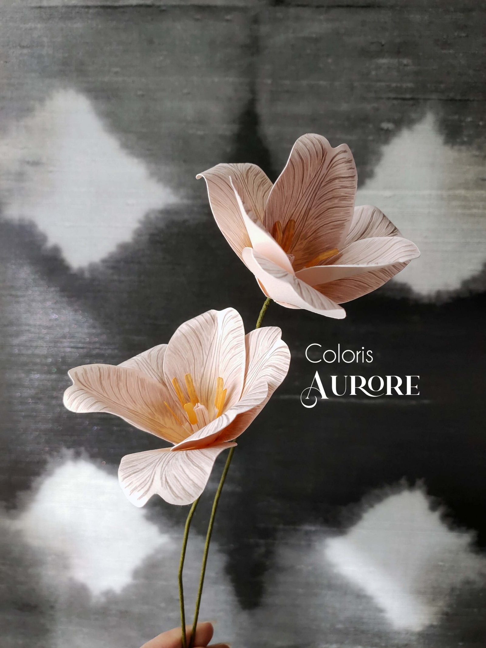 fleur tulipe ouverte en papier dessiné déco artisanale durable