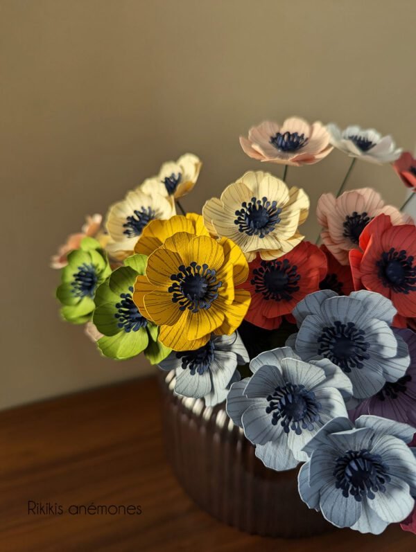 fleurs en papier décoration artisanale durable rikiki anémone