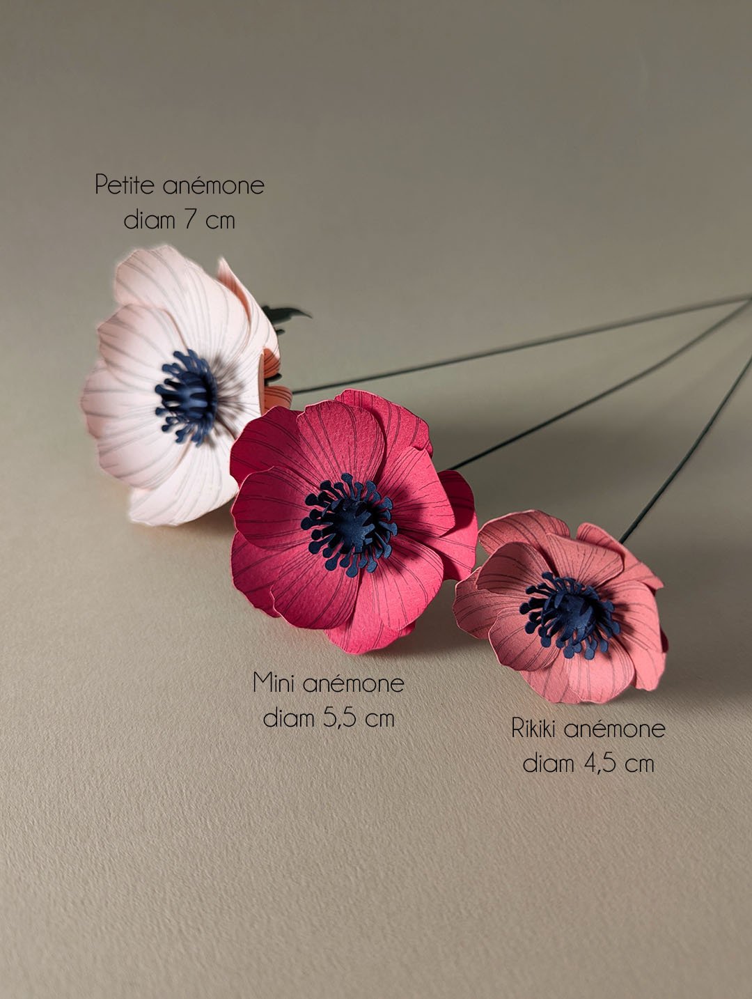 fleurs en papier décoration artisanale durable rikiki anémone
