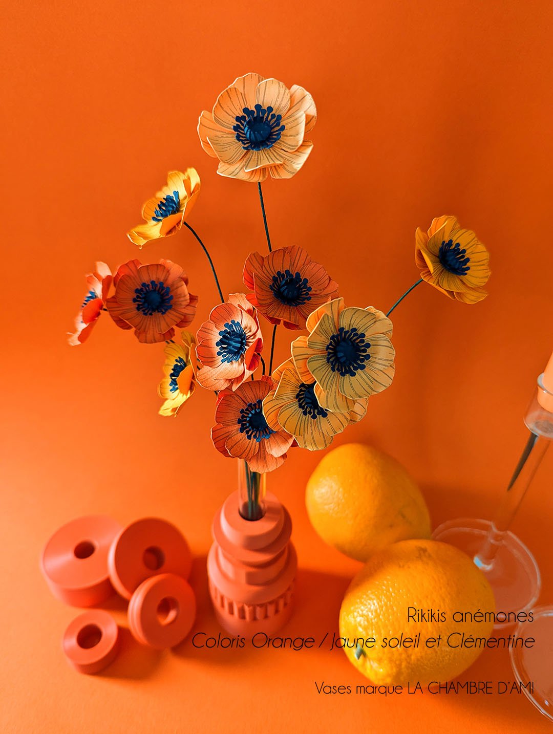 fleurs en papier décoration artisanale durable rikiki anémone