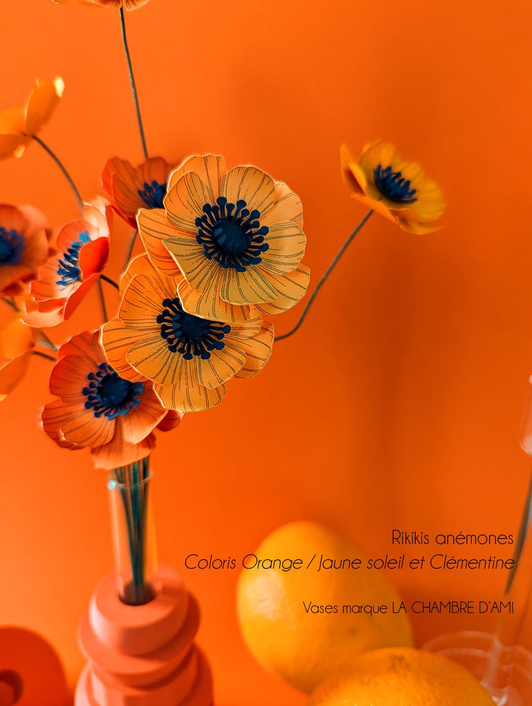 fleurs en papier décoration artisanale durable rikiki anémone