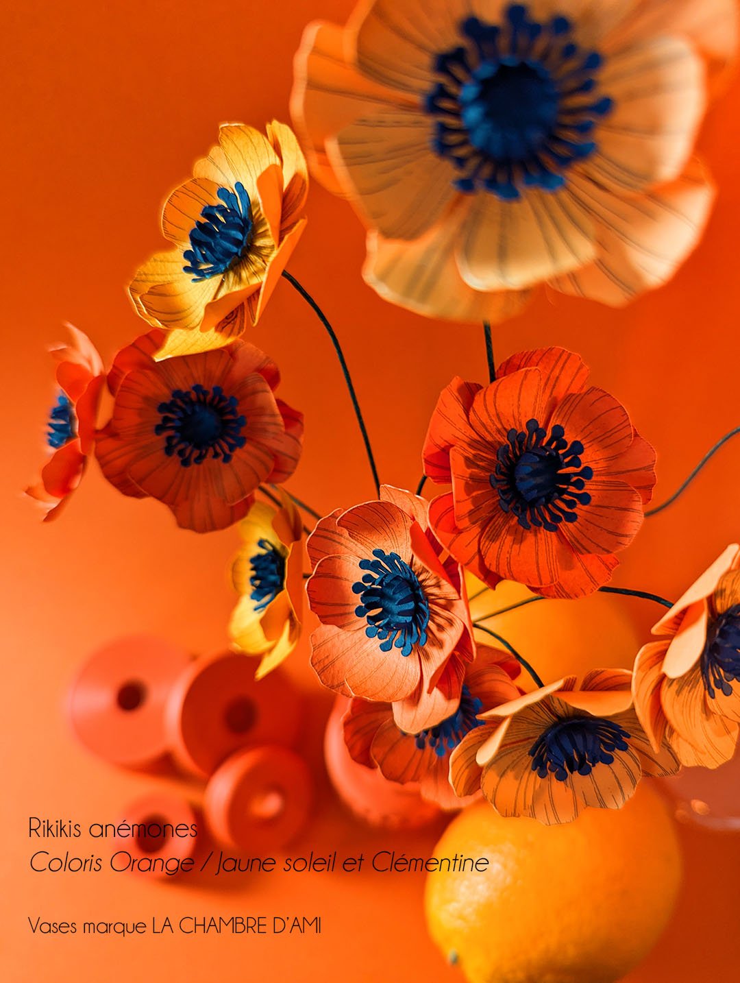 fleurs en papier décoration artisanale durable rikiki anémone