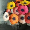 Petite anémones en papier dessiné fabriquées artisanalement en Bretagne