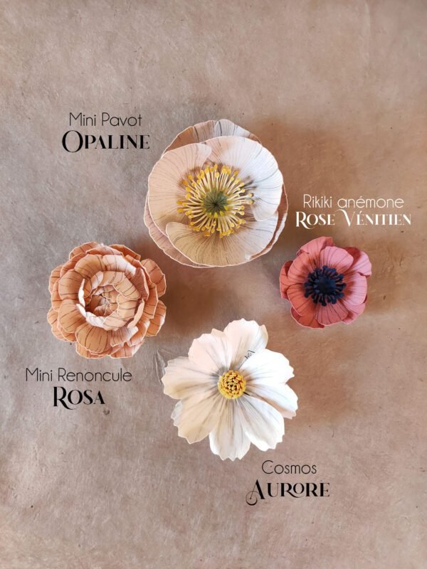 coffret magnets fleuris fleurs murales en papier décoration artisanale durable