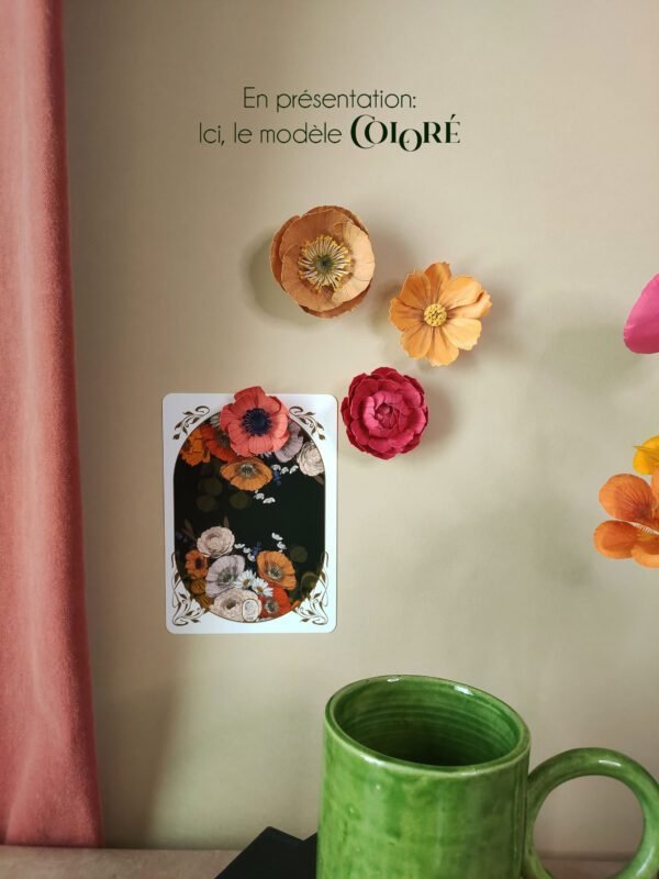 coffret magnets fleuris fleurs murales en papier décoration artisanale durable