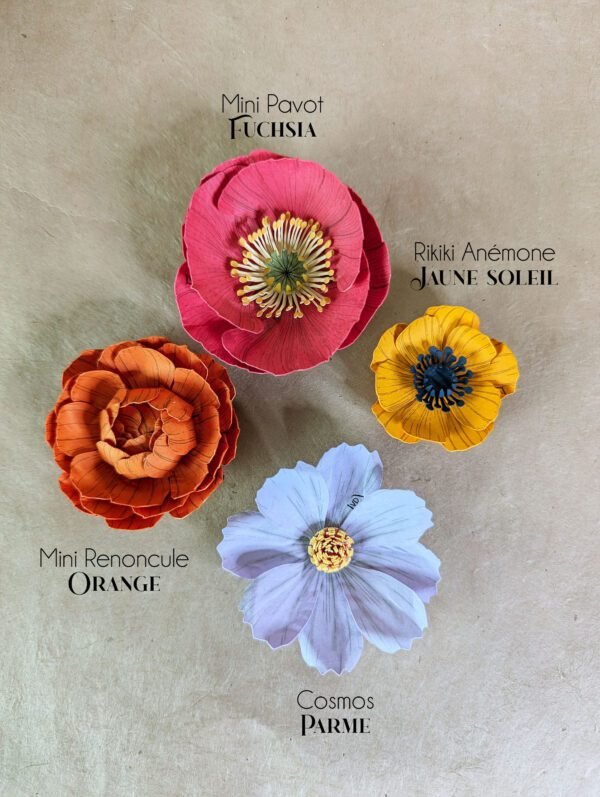 coffret magnets fleuris fleurs murales en papier décoration artisanale durable