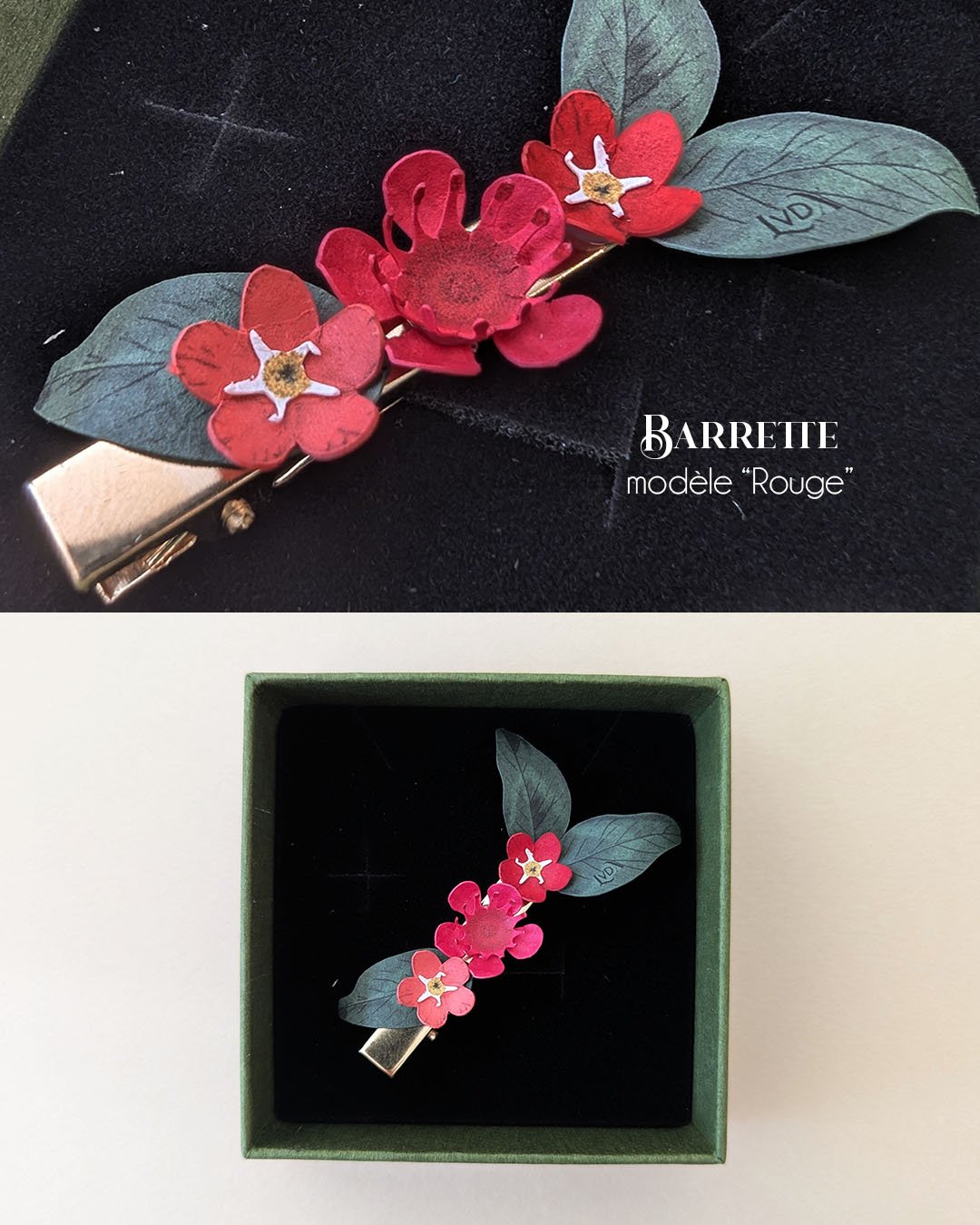 barrette-fleurie-accessoire-coiffure-cheveux-mariage-baptême-communion-or-fleur-papier-anaislvdx-creation-horticulture-france-artisanal