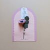 Carte fleurie Merci Fleuri coloris Rose Foncé Rosa, fleur en papier façonnée à la main, Anaïs LVD