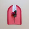Carte fleurie Merci Fleuri coloris Rouge Coquelicot Corail, fleur en papier façonnée à la main, Anaïs LVDX