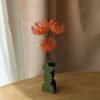 Bouquet de trois têtes d'épingles orange en papier fabriqué à la main en Bretagne près de Rennes